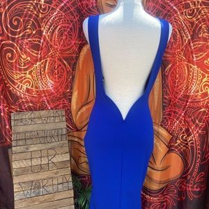 Symphony Blue Backless Maxi Dress - Size Large - NWT